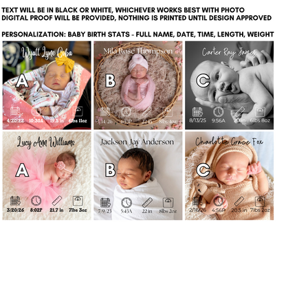 Baby Birth Stat Magnets