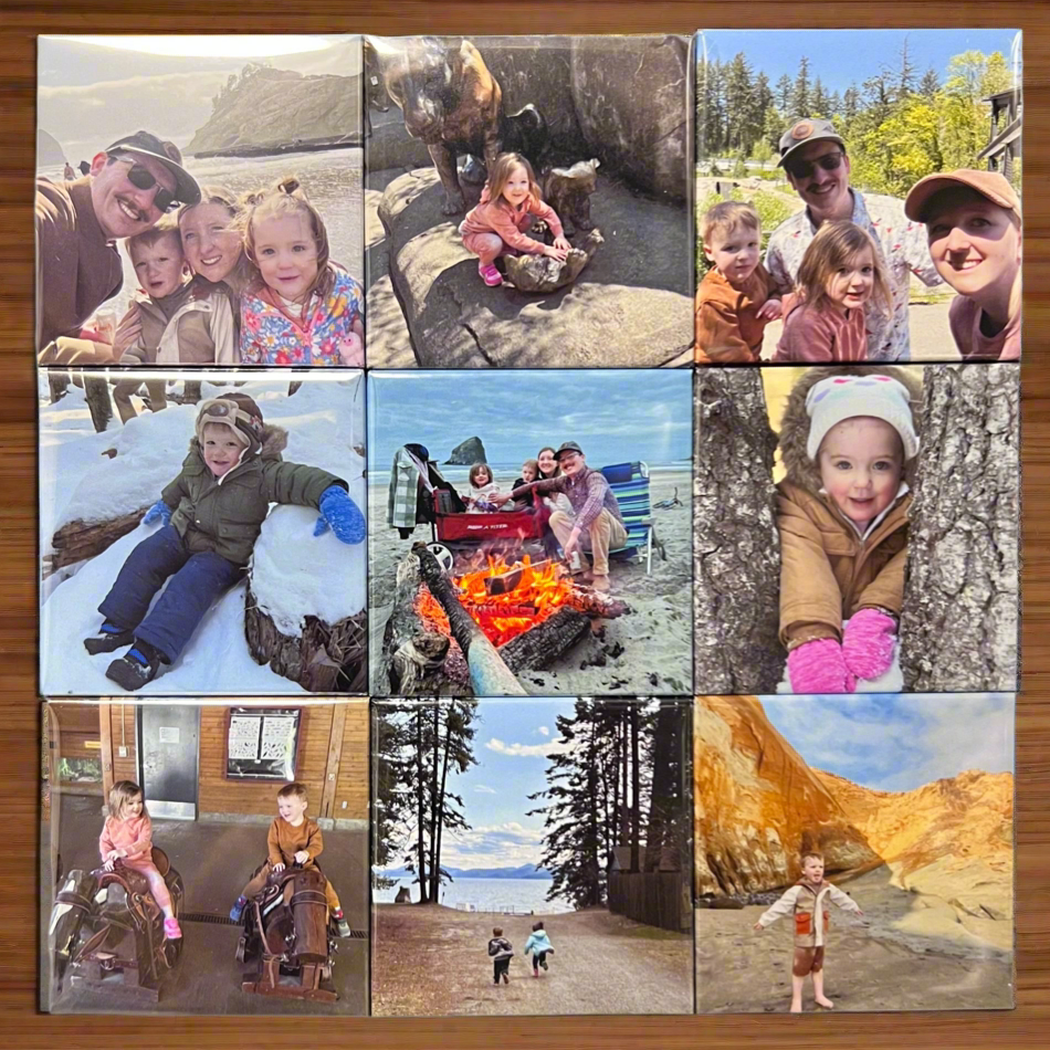 2"x2" Custom Photo Magnets - set of 9
