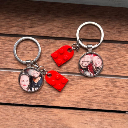 Connected Heart Photo Keychains
